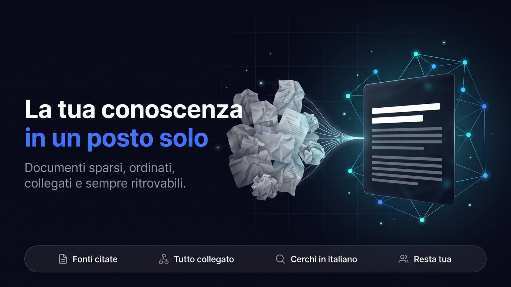 Tutto quello che sai, in un posto solo dove lo ritrovi.