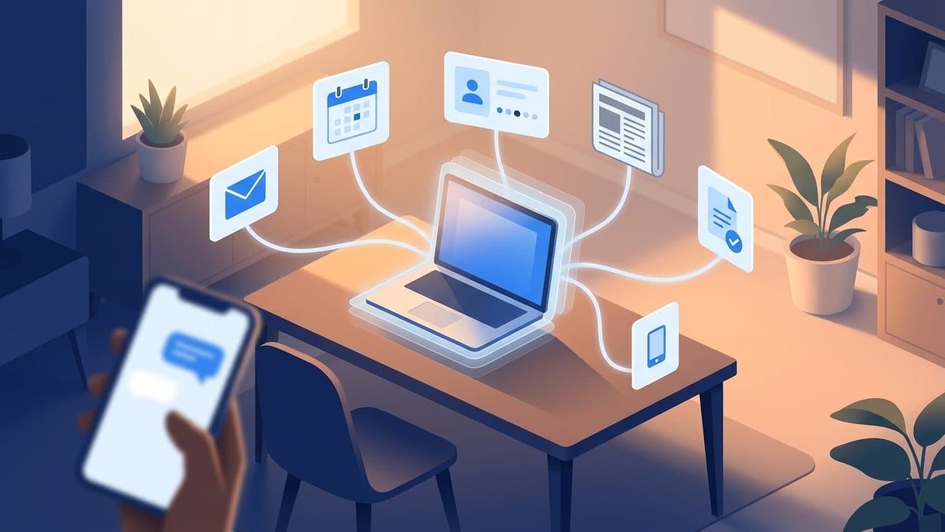 Il PC lavora da solo su posta, calendario, CRM e notizie, mentre lo guidi dal telefono